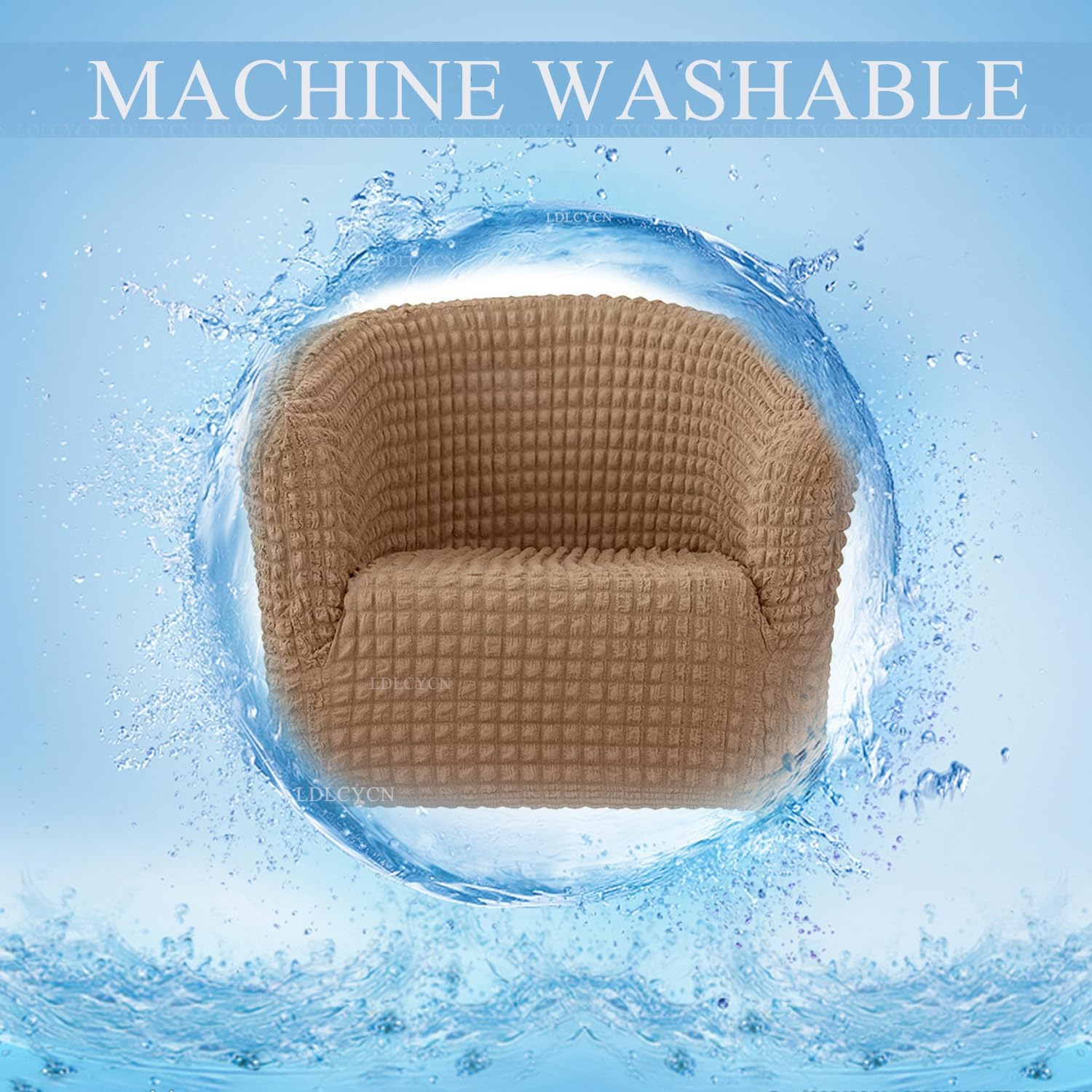 Blueb,Club Chair Cover*1, Stretch Club Armchair Slipcover 1 Piece Tub Chair Slipcover Full Wrap Armchair Cover Sofa Cover Round Barrel Chair Covers Couch Covers with Elastic Bottom Washable