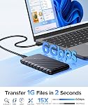 ORICO 2.5 inch USB C Hard Drive Enclosure USB 3.1 Gen 1 to SATA III External Hard Drive Case for SSD HDD 9.5 7mm Tool-Free with UASP, Black (25PW1-C3)