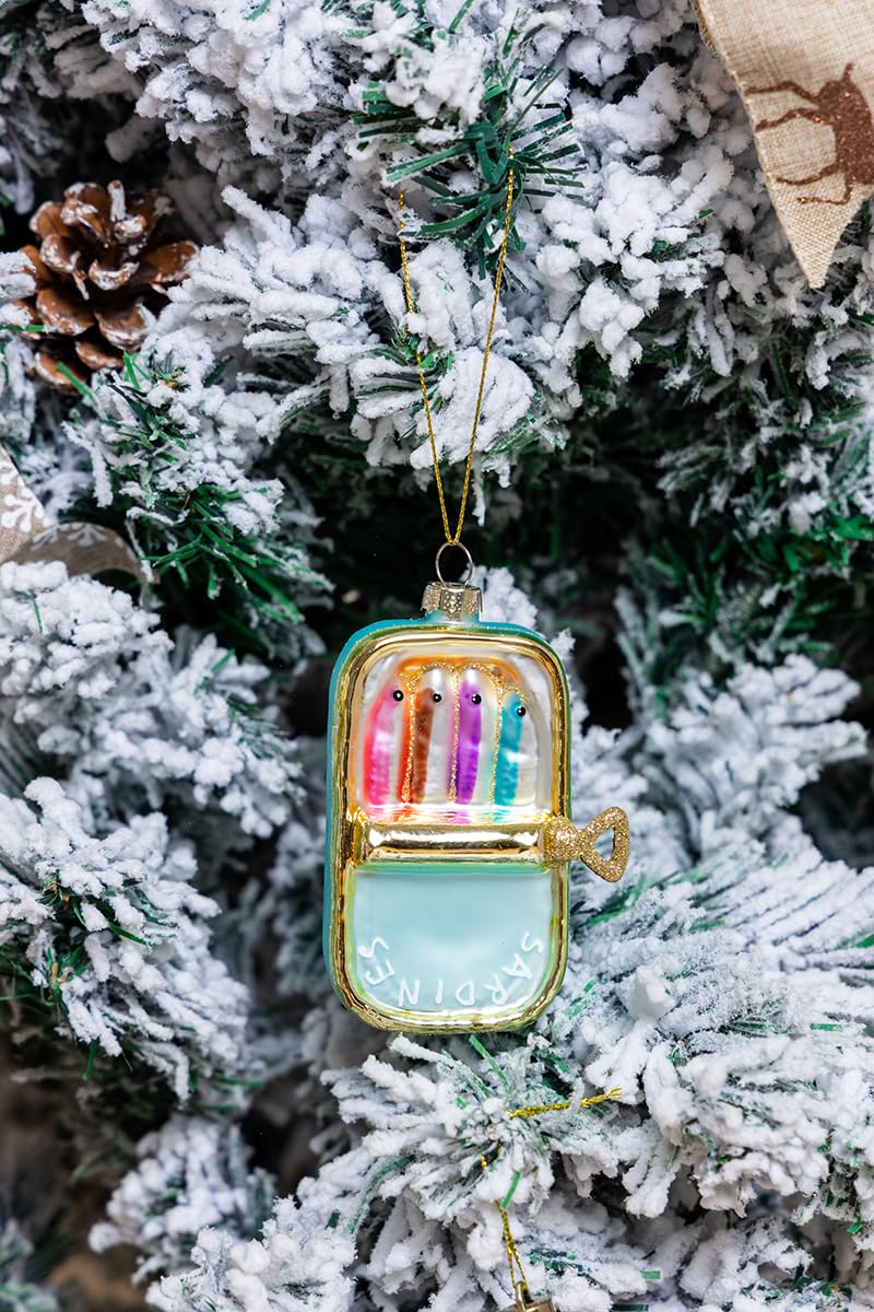 Amazon.co.jp: ガラスイワシ缶クリスマスオーナメント2個セット