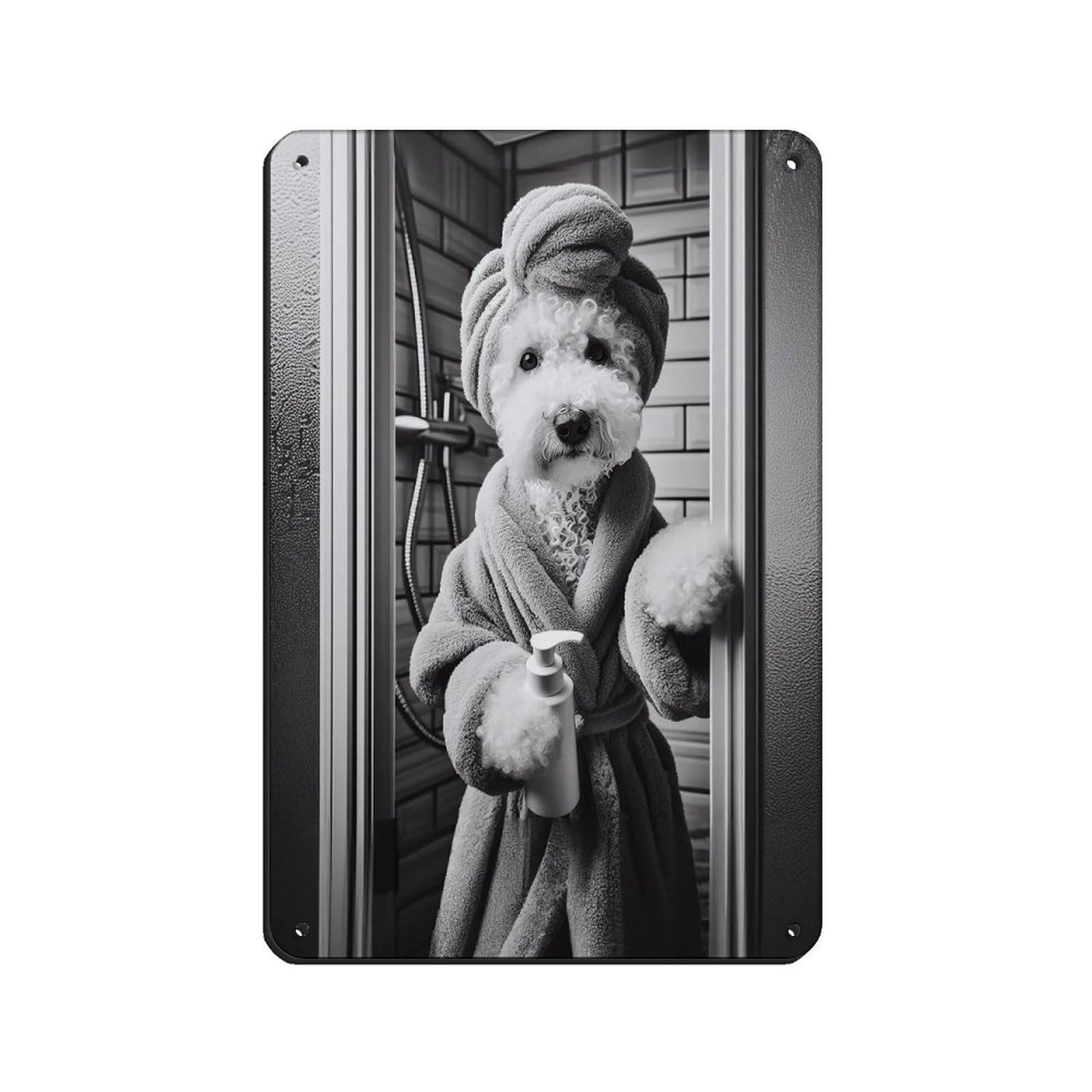 Bedlington Terrier, Bathroom Art Poster Retro Poster Metal Tin Sign Chic Art Retro Iron Painting Bar People Cave Cafe Family Garage Poster Wall Decoration 8x12inch(20x30cm)
