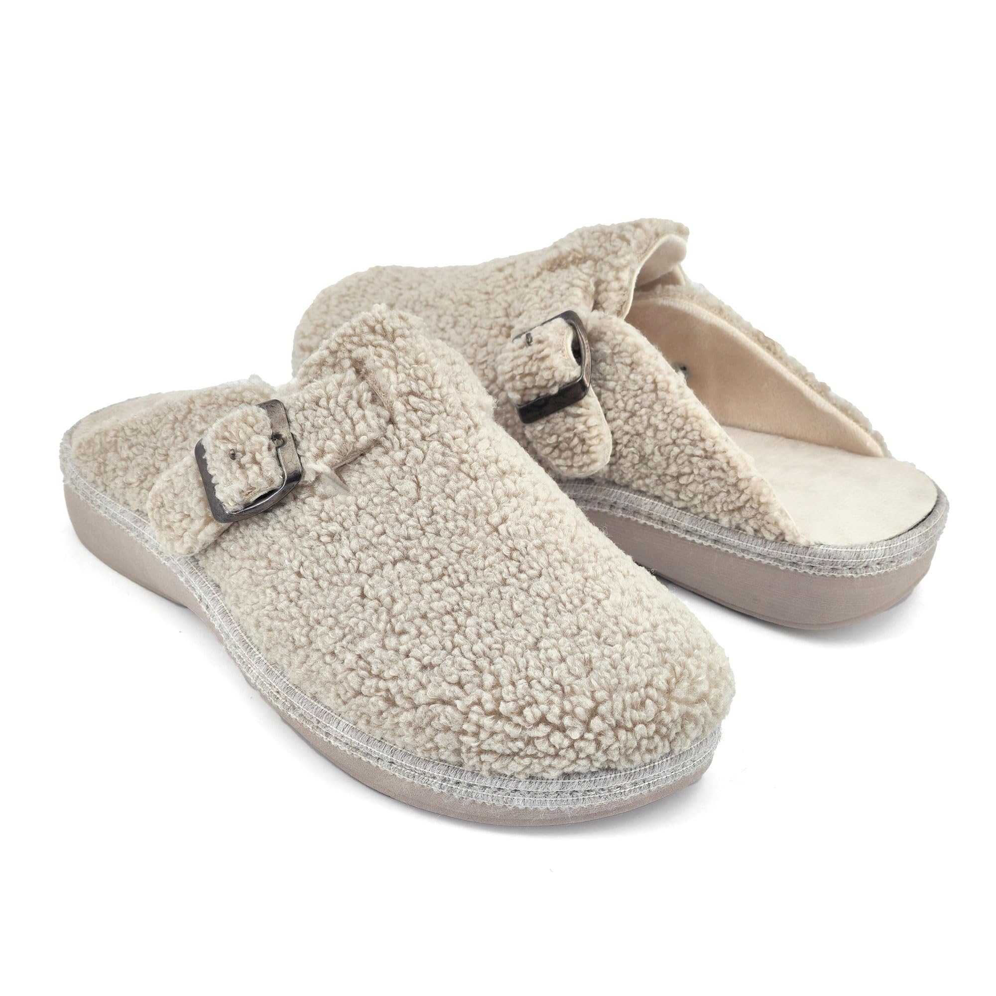 JOMIX Hausschuhe Damen Winter Pantoletten Gefütterte Pantoffeln Warme Plüsch Slippers Rutschfeste Puschen mit Fußbett