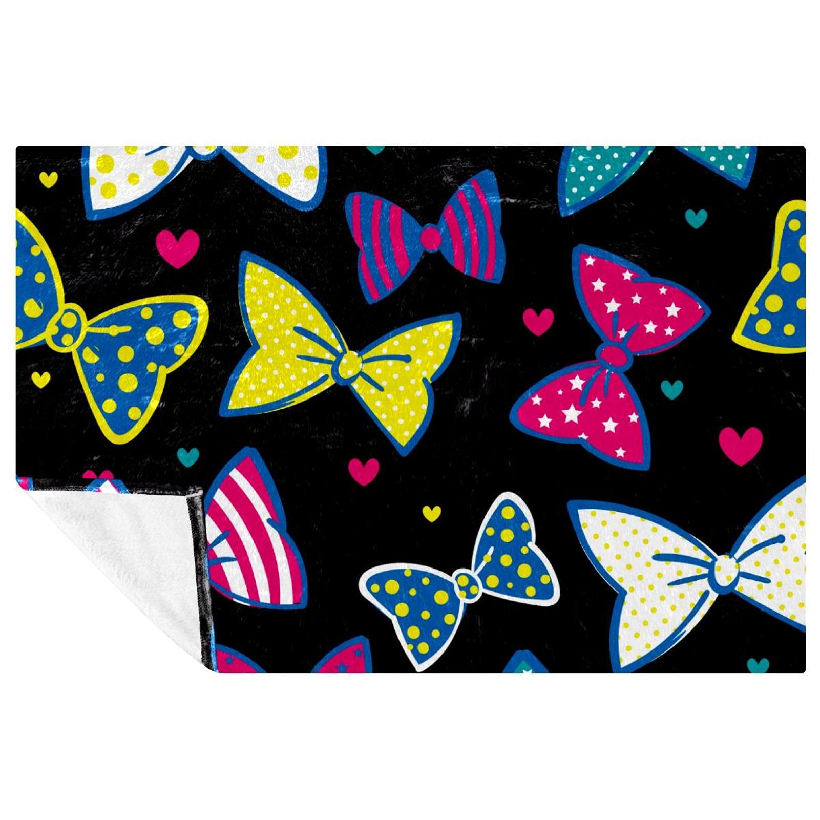 Couverture douce motif nœud coloré plaid 150x100 cm pour lit et canapé