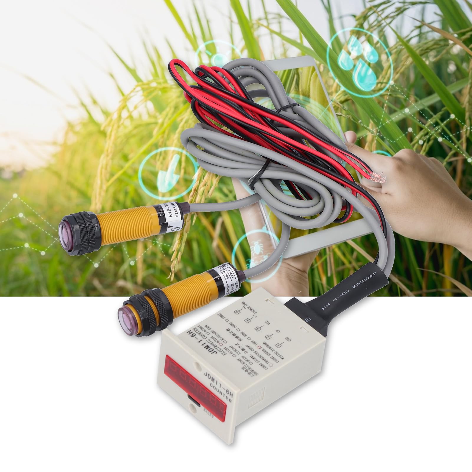 Contatore elettronico BERM, contatore con display digitale, contatore a induzione anti-interferenza con cavo per sistemi di controllo di automazione industriale (AC220V)