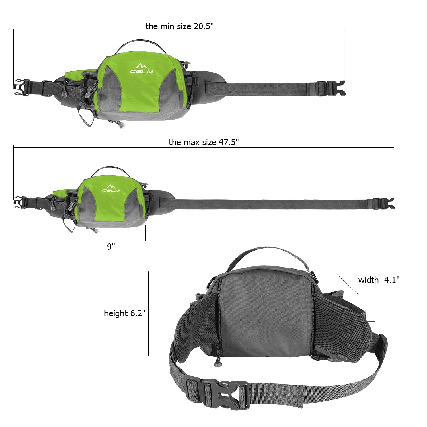 Riñonera de Senderismo con Soporte para Botella de Agua para Hombres y Mujeres al Aire Libre Caminar Correr Lumbar Pack para iPhone iPod Samsung teléfonos