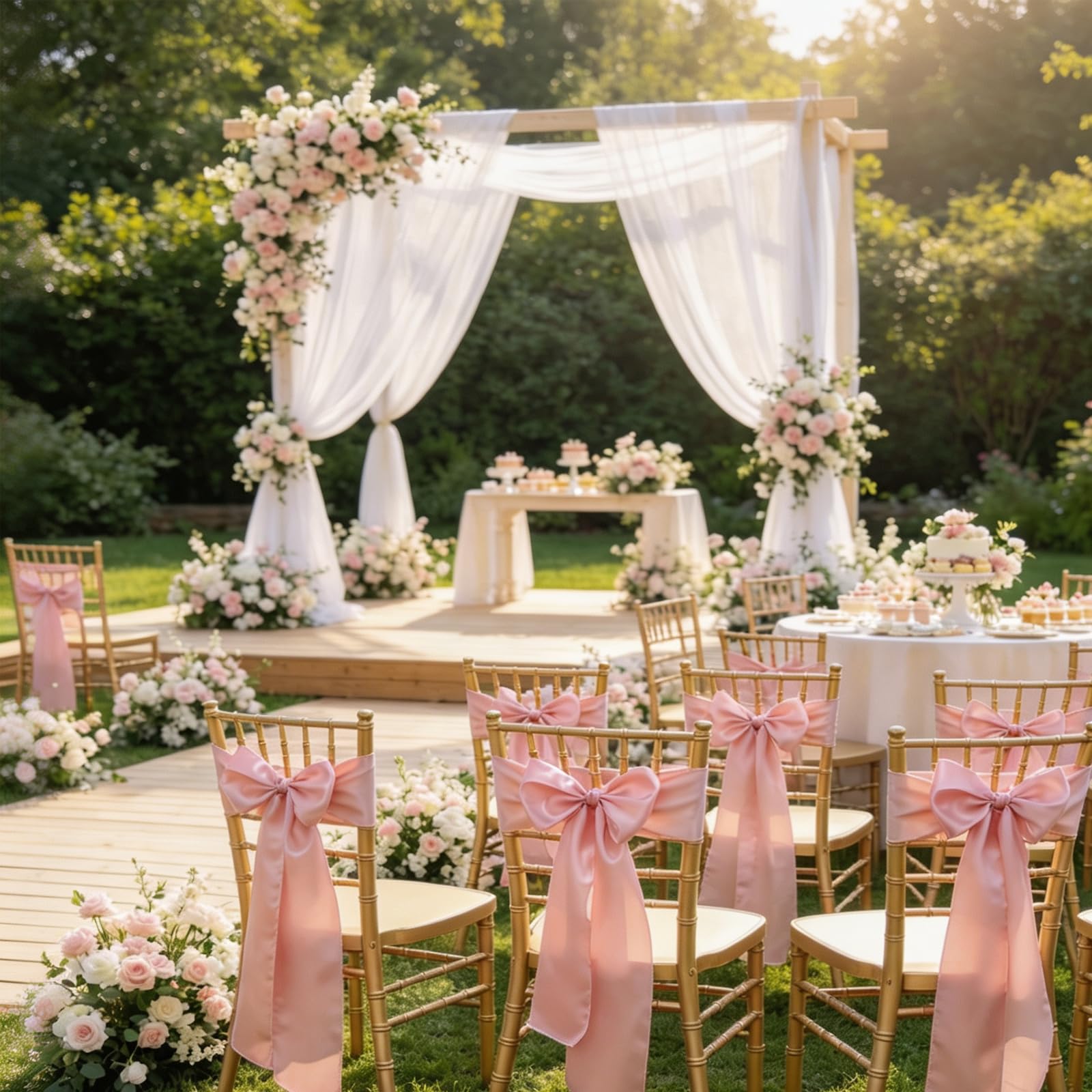 25 fiocchi per sedie, in raso, decorazione per sedie, per matrimoni