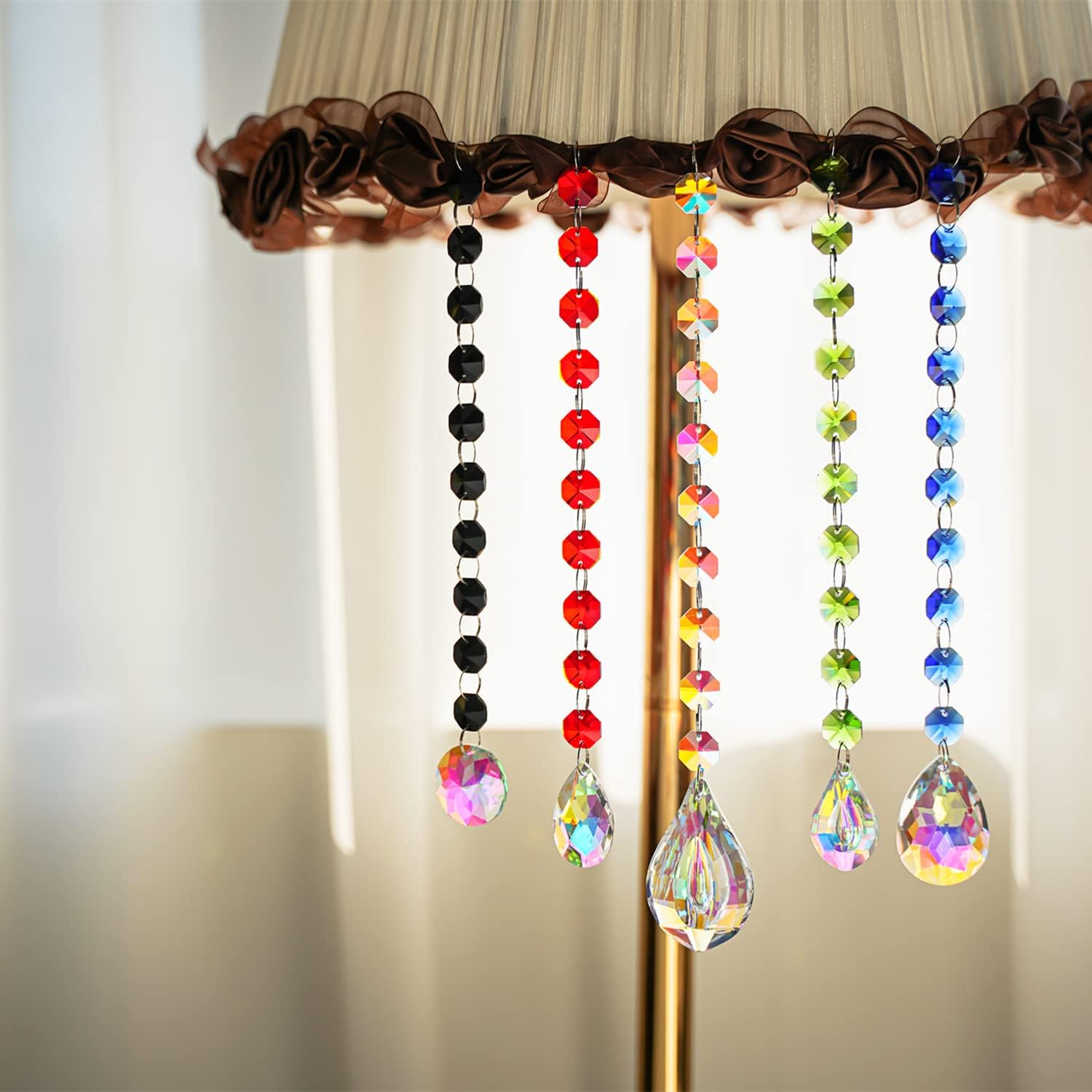 14mm 100pcs AB Octagon Beads Crystal Prisms Suncatcher, Ideal for Jewelry Making, Chandelier Crystals DIY Parts, Chandelier Replacements,Arts Crafts Sun Catcher Crystals - Image 7