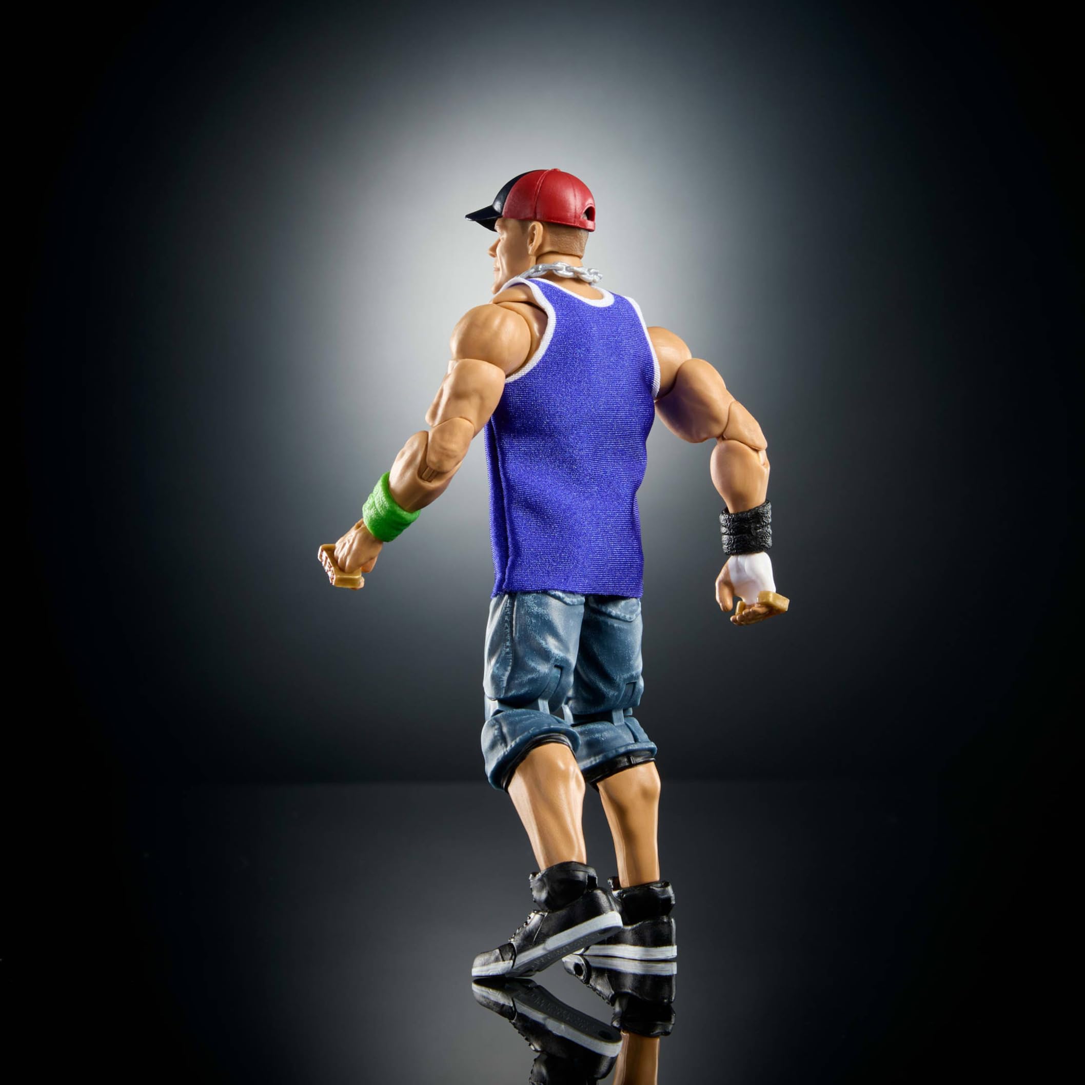 Mattel WWE Ultimate Edition John Cena Figura de acción de 15,24cm y conjunto de accesorios, más de 10piezas, incluye cabezas y manos intercambiables, JCX42
