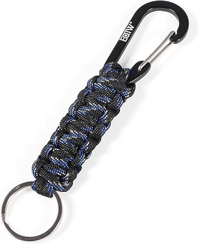 Miniatura 11 de EOTW Llavero con mosquetón, llavero de paracord con clip pequeño de aluminio en forma de D para camping, senderismo, pesca o como organizador