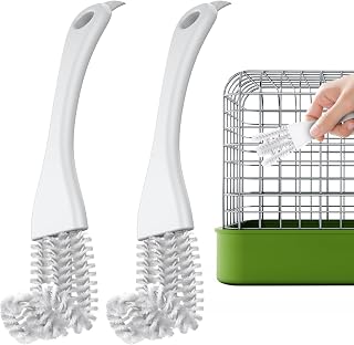 Pawfly 2-Pack 2-in-1 Bird Cage Cleaning Brushes - Poop Remover for Perches, Bars, Kennels & Small Animal Cages