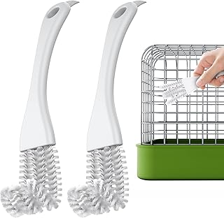 Pawfly 2 Pcs Bird Cage Cleaner Brush, 2-in-1 Bird Cage Cleaning Brush, Bird Poop Remover for Perches, Kennels & Small Animal Cages, Bird Cage Accessories, Bird Droppings Removal Brush