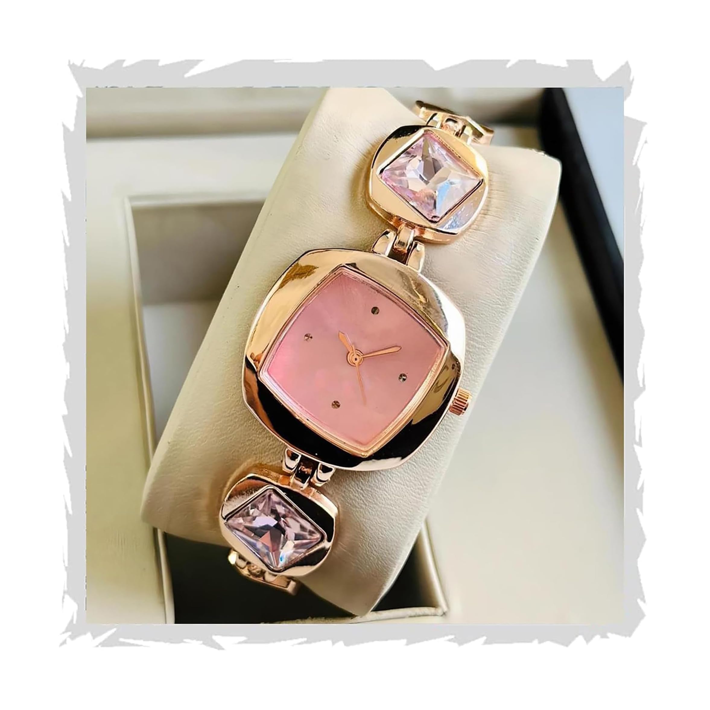 styledose Luxury Dial in Square case with Ston Studded brecelet Strap Quartz Analogue Wrist Watches for Women's & Girls&Miss&Ladies