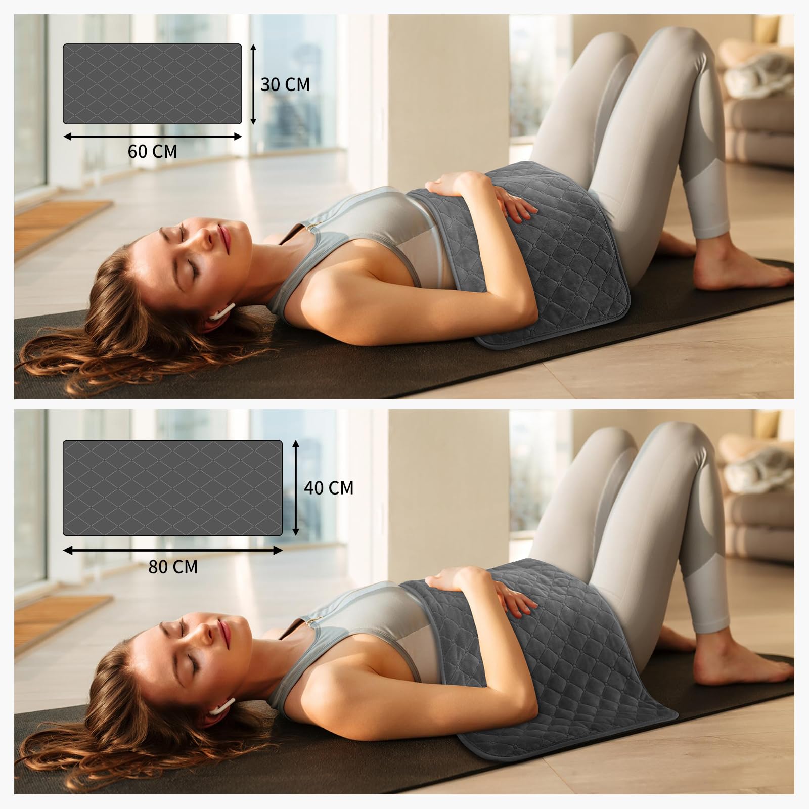 Manta Eléctrica, Almohadilla Térmica Electrica con Función de Apagado Automático, para Espalda, Lumbar, Cervical, 6 Niveles de Temperatura, Lavable a Máquina, Regalo para Padres o Esposa, 30 × 60 CM