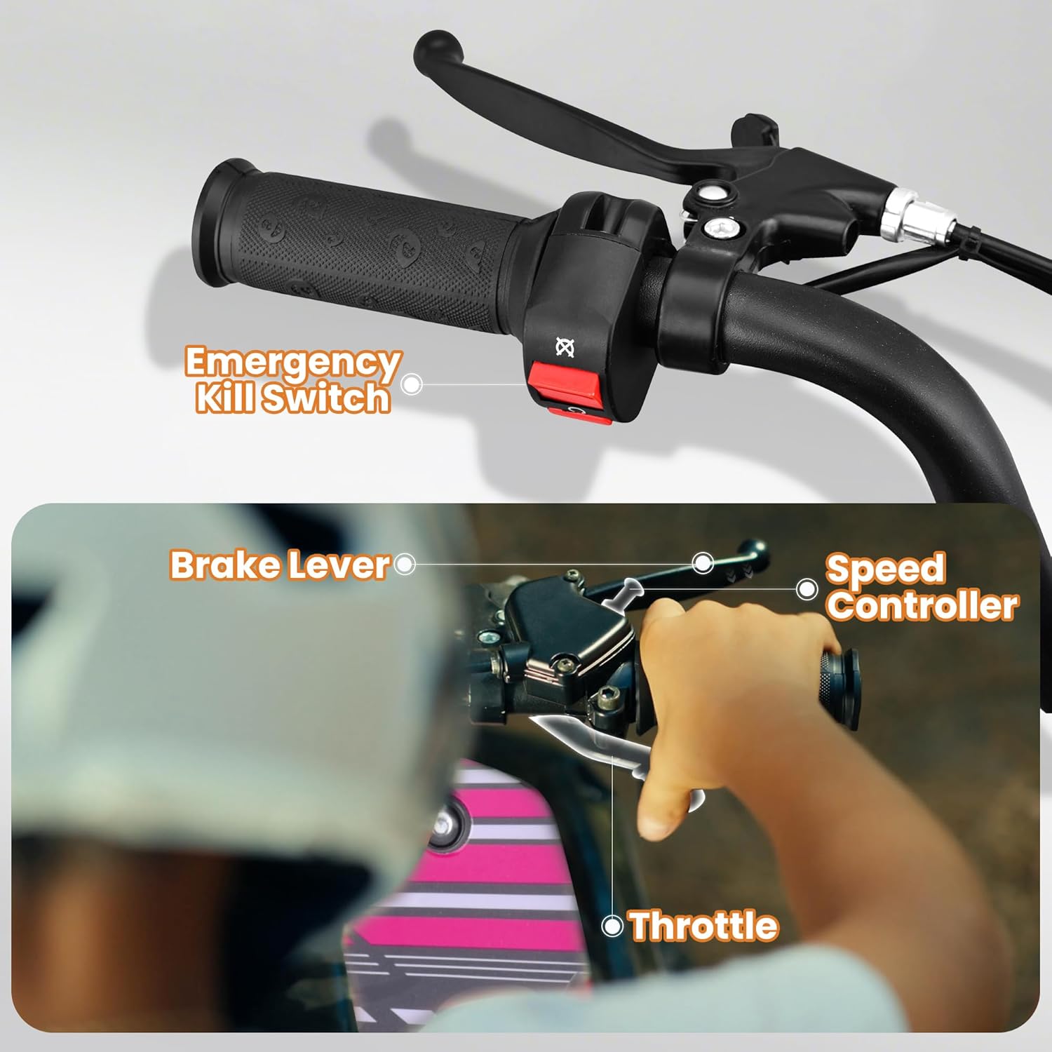 XW-A19 40CC 4-Stroke Four Wheelers for Kids 13+, Kids 4 Wheeler UTV with 165 lbs Max,15.5 MPH Max Mini Dirt Bike with Parental Speed Control,Off-Road cuatrimoto para niños de gasolinat (Pink)