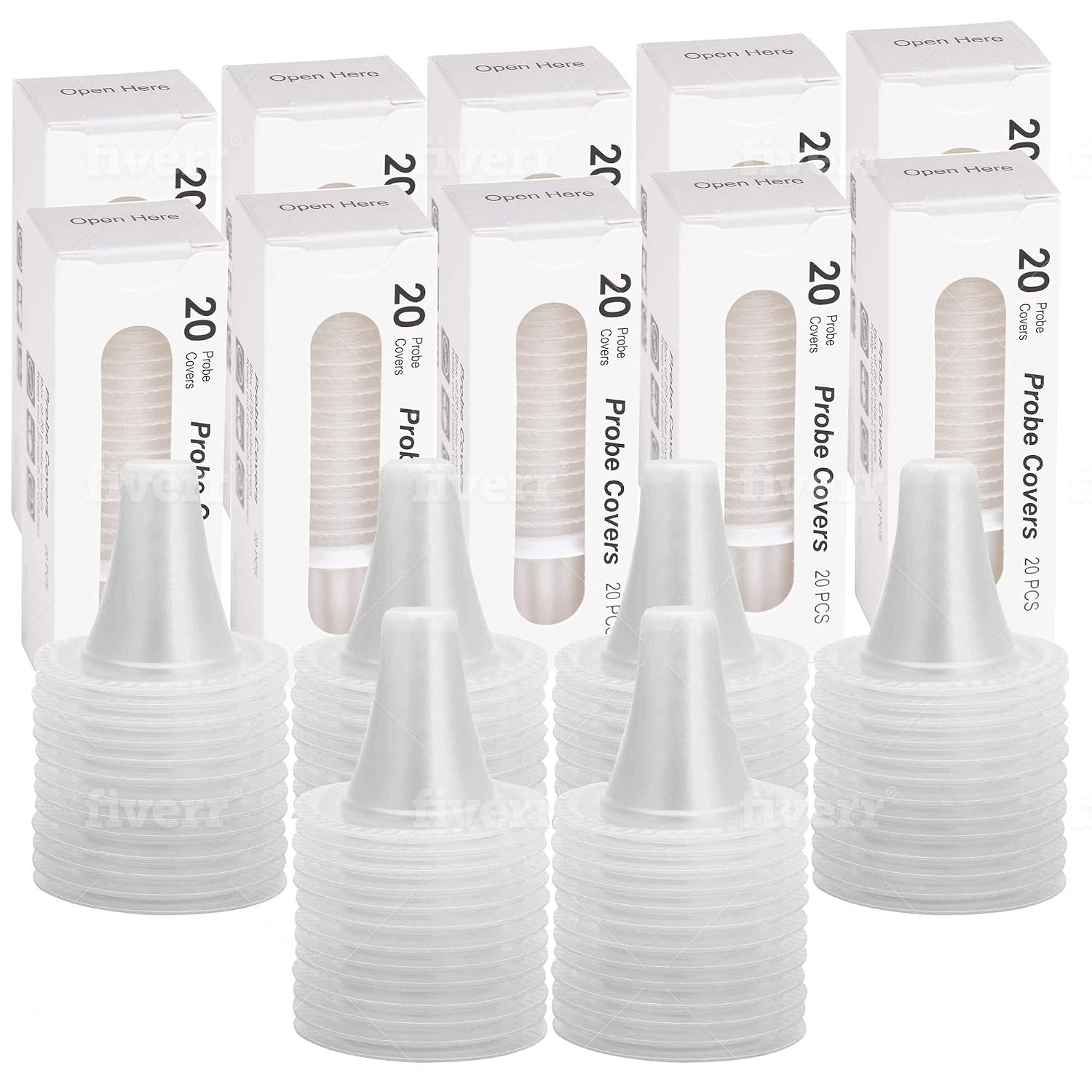 200 Pack Disposable Ear Thermometer Probe Covers - Heavy Duty Refill Caps Lens Filters for All Braun ThermoScan Models and Other Types of Digital Thermometers Universal