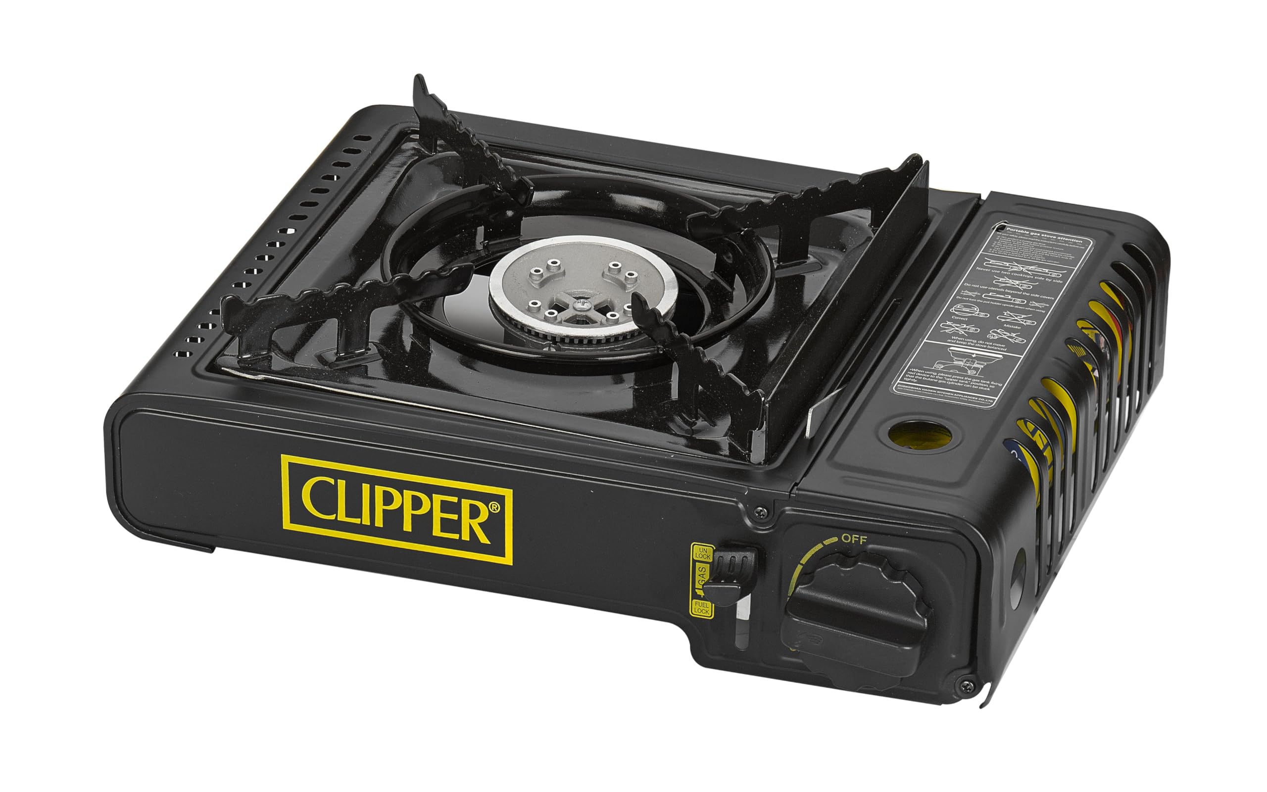 Clipper - Hornillo Camping | Cocina Portátil Estable | Potencia 2,200w | Con Cartuchos de Gas (8 uds)