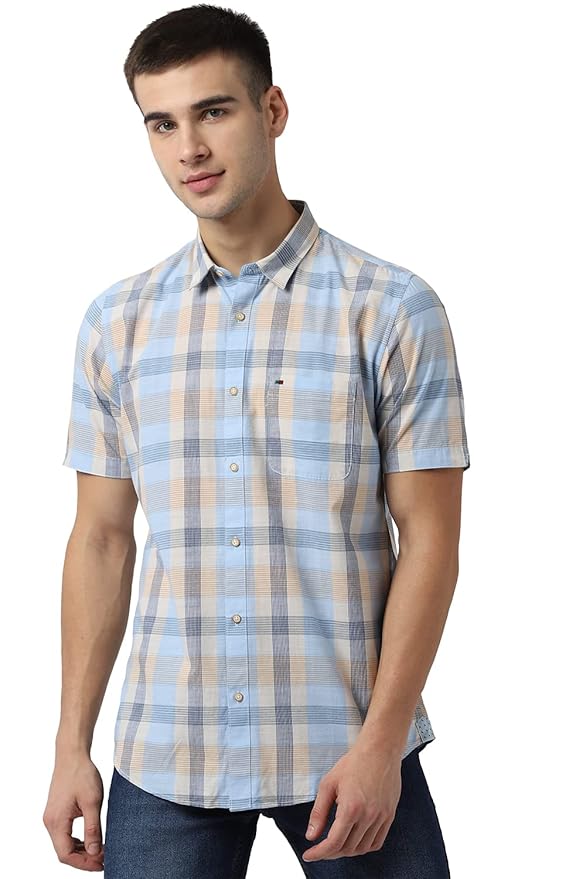Buy Peter England Men's Checkered Slim fit Casual Shirt (PCSHCSSFD79879