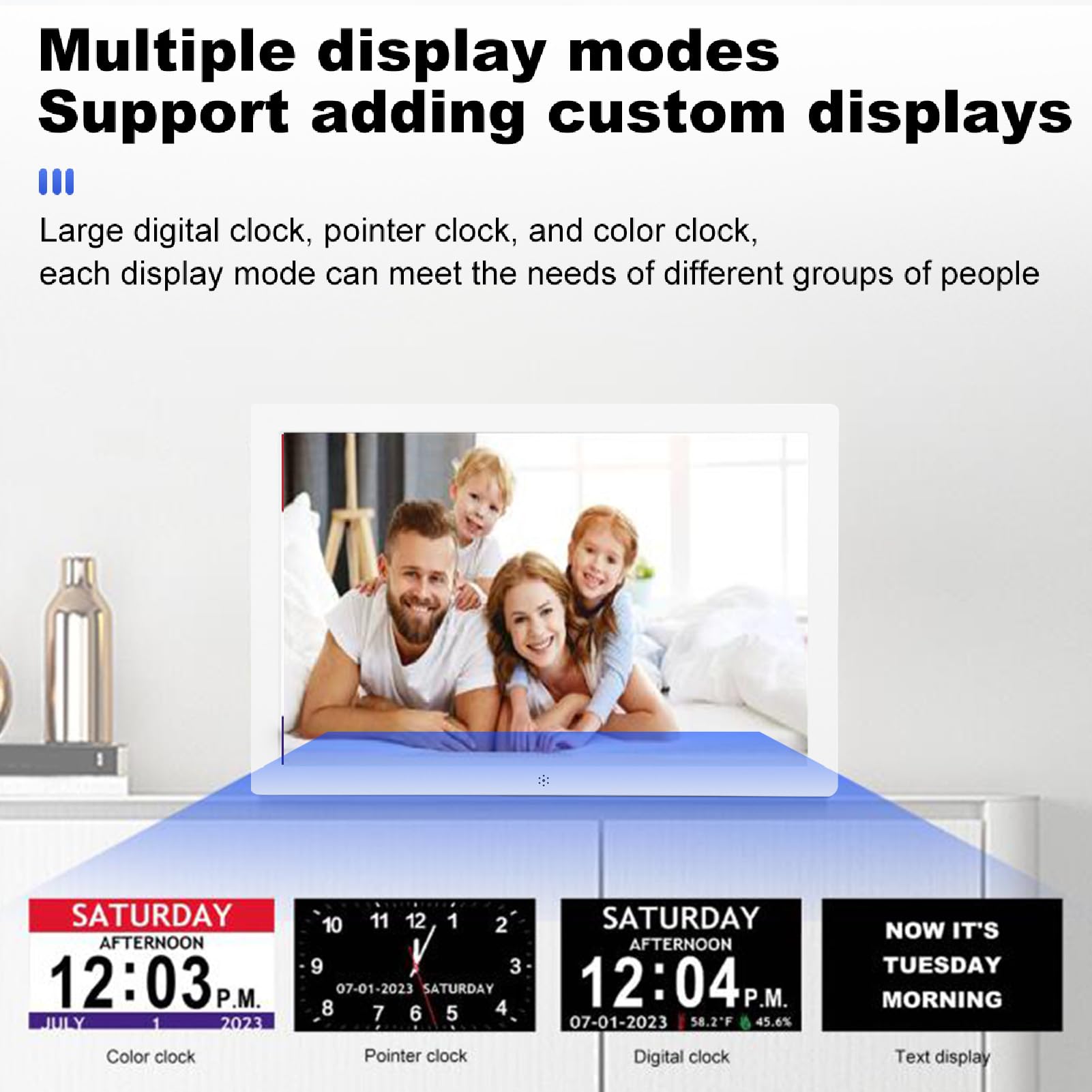Luocute 10 Zoll Extra Große Digitaluhr mit 12 Alarmen, Erinnerungen Wecker für Termine für Senioren Demenz Alzheimer, Smart Clock Große Display Uhren