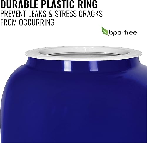 Miniatura 4 de Geo Sports Dispensador de agua de porcelana de cerámica, grifo de acero inoxidable, válvula y tapa incluidos. Se adapta a jarras de 3 a 5 galones.