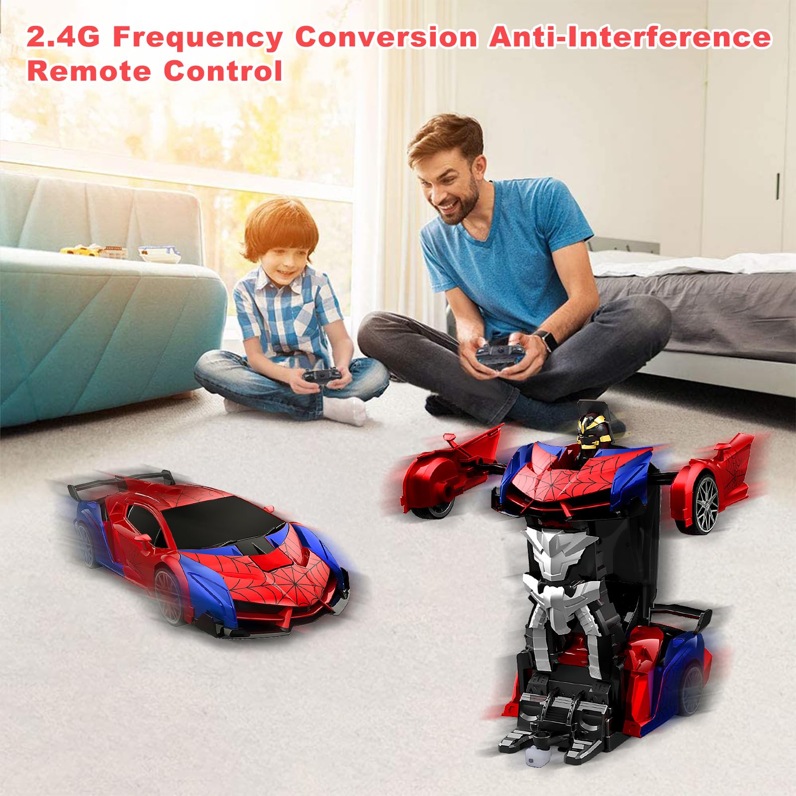 Macchina Telecomandata Robot, Spider Auto Radiocomandata da Corsa Veloce, 1:18 Macchinina RC Car Elettrica Giocattolo Gioco, Regalo Natale Bambini 3 4 5 6 7 8 9 10 11 12 13 14 Anni