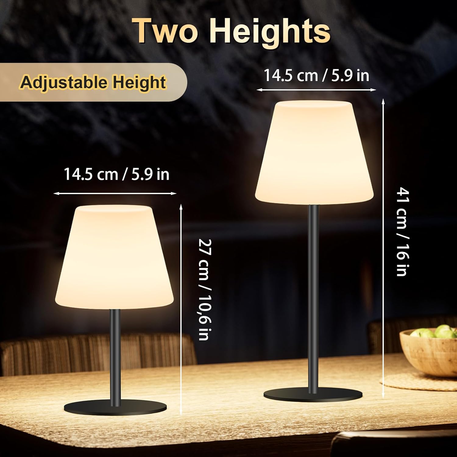 Outdoor Battery Operated Table Lamp Rechargeable Shower Lamp Waterproof Cordless Table Lamps RGB and 3000K Dimmable Table Lamps Portable Outdoor Lamps for Patio/Indoor/Bathroom.