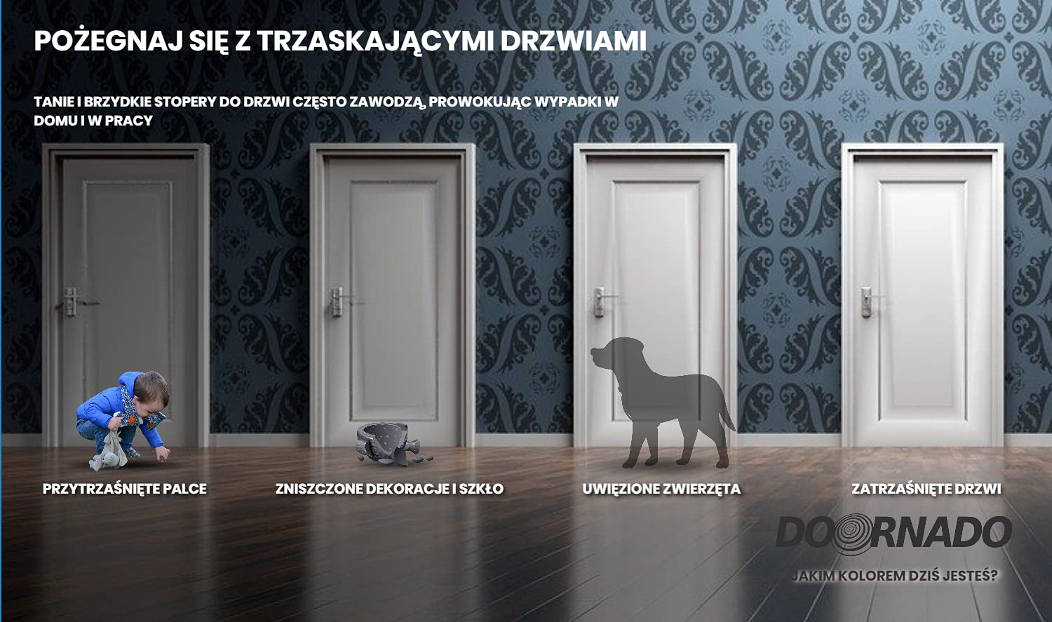 Najmocniejsze na świecie gumowe odbojniki do drzwi w 12 kolorach pasujących do Twojego domu