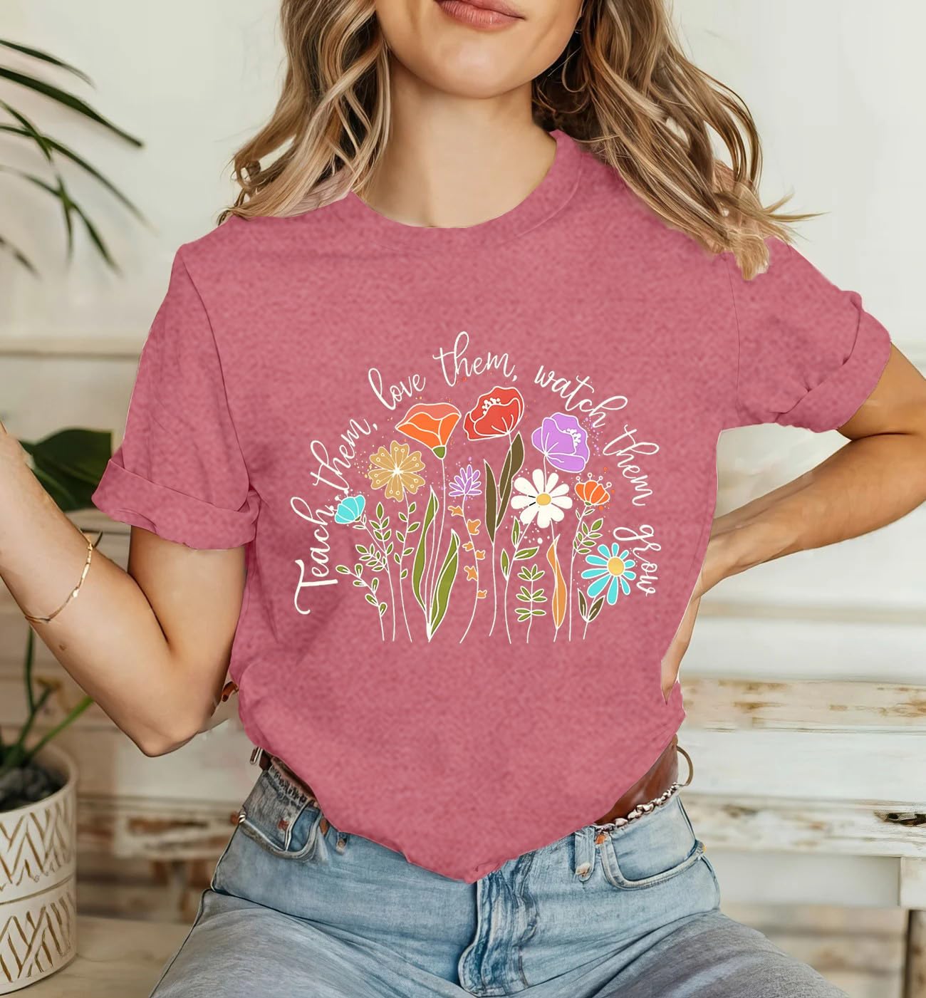 Teacher Shirts for Women Teaching Tshirt School Teacher Life Shirt Teach Tee Tops - Image 3