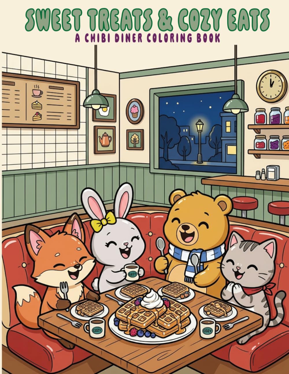 Sweet Treats and Cozy Eats: A Chibi Diner Coloring Book