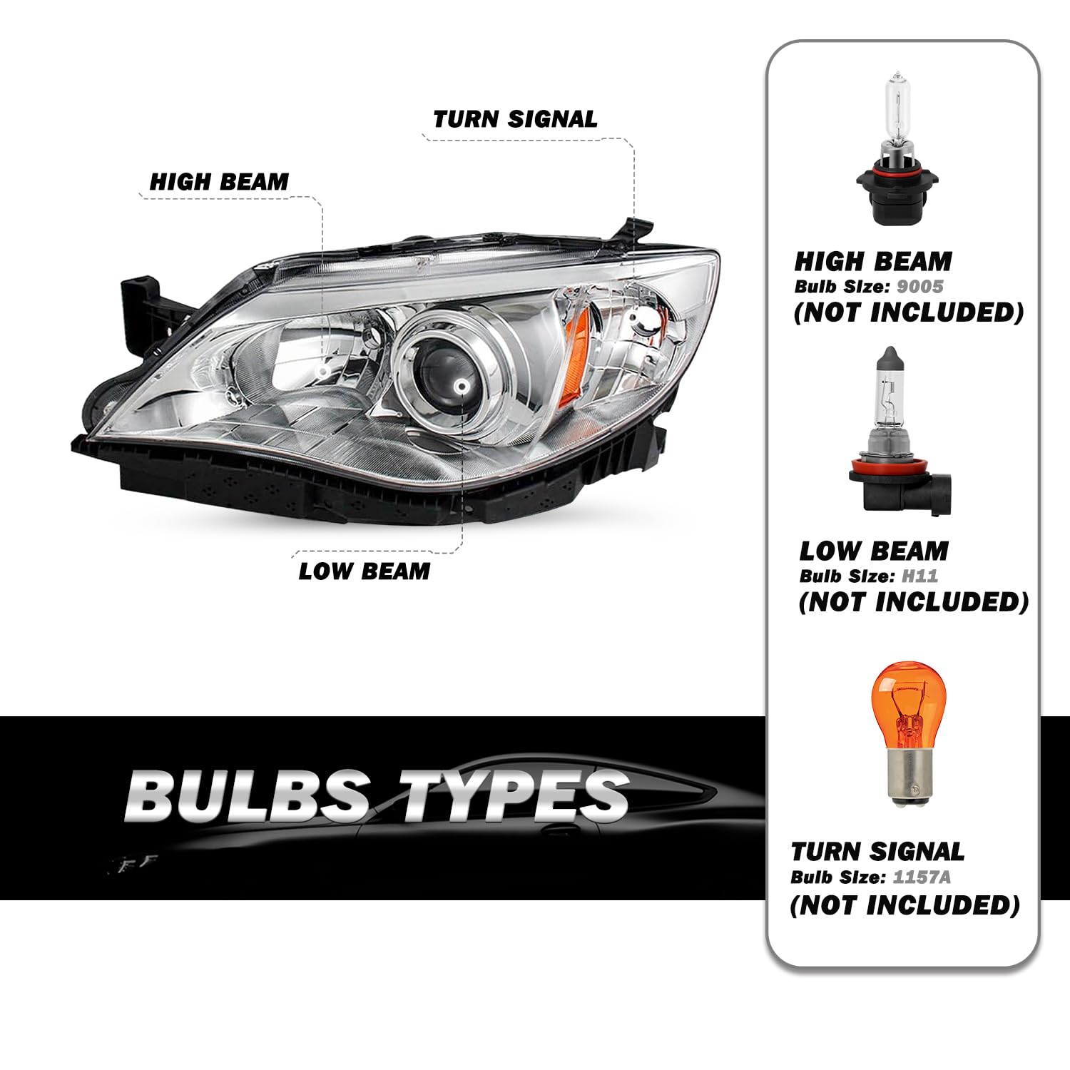 Amazon | SOCKIR ハロゲンヘッドライトアセンブリ 2008-2011 スバル