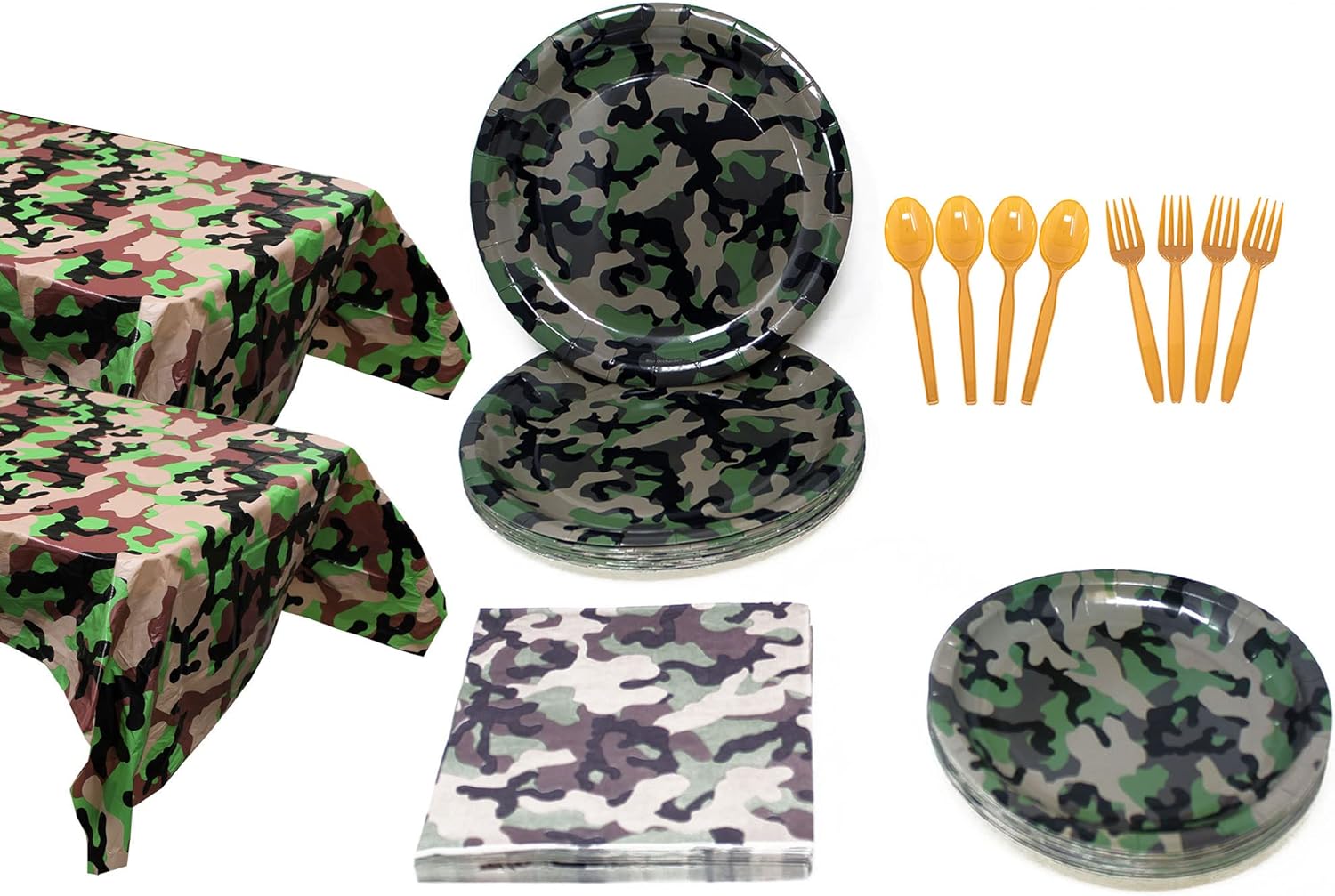 Camo Deluxe Party Packs (118 Pieces for 16 Guests) Camo
