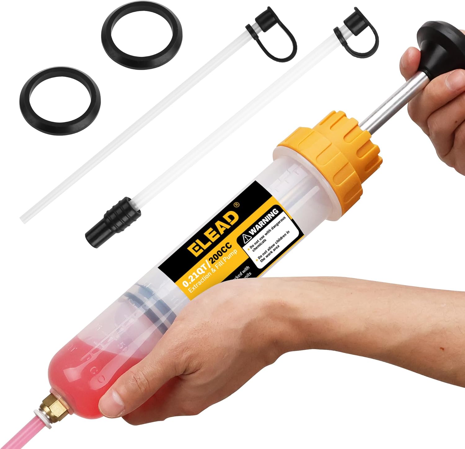 elead 200cc siphon pump, oil extractor pump, oil pump, transfer pump, fluid extractor, fluid syringe extractor, car vacuum fuel transfer, siphon pump for gasoline hand cleaner for auto mechanics 200cc oil pump