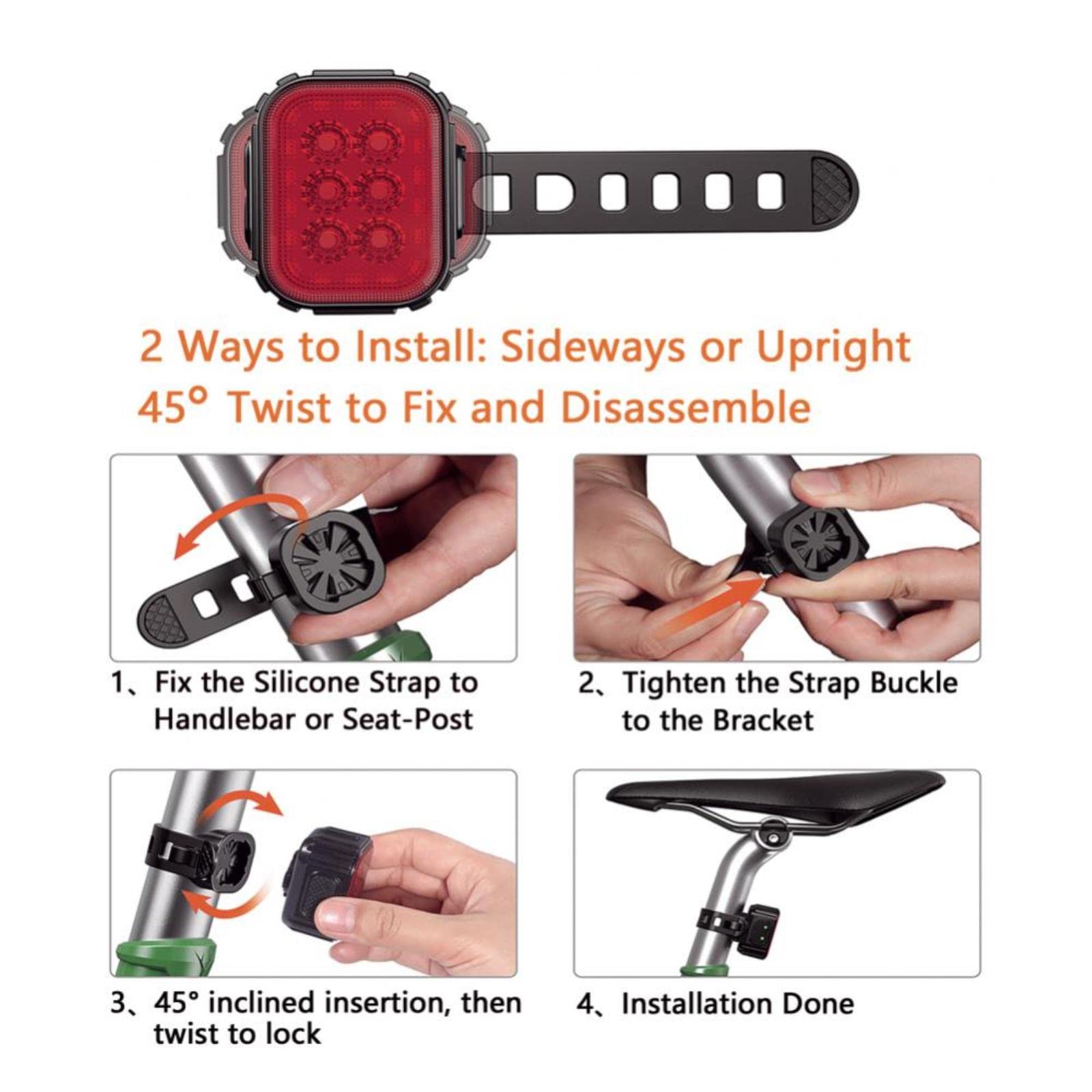 KINHA 6/24 Lampada Bead Bicicletta Anteriore Faro Luce Anteriore Della Bicicletta MTB Luci Della Bicicletta Luce Posteriore LED
