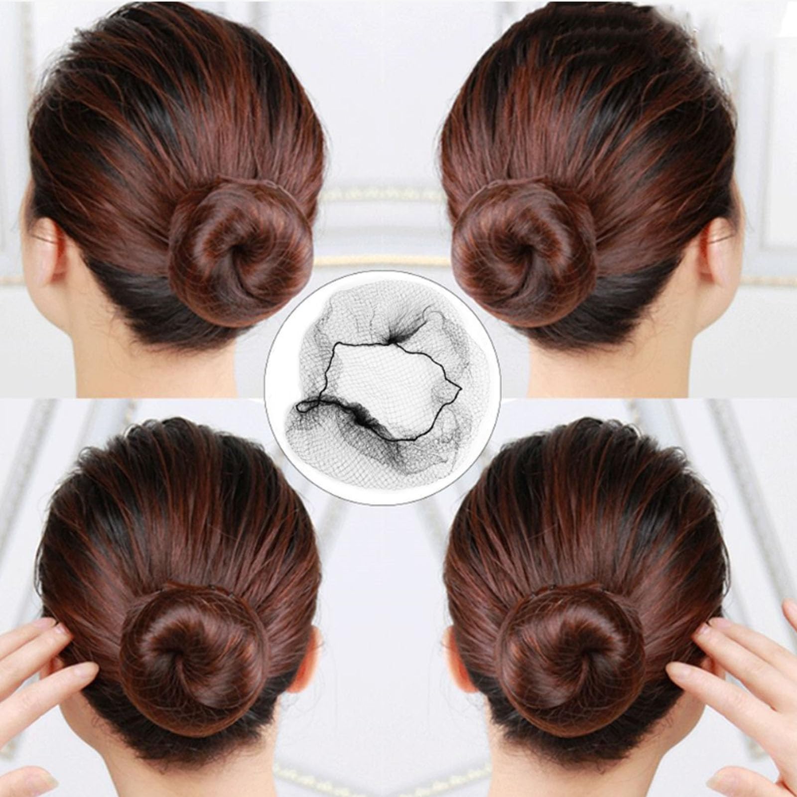Set Accessori Per Chignon – 130 Pezzi: Retine Invisibili (50cm E 30cm), Forcine Marroni E A U – Per Danza E Balletto - 4