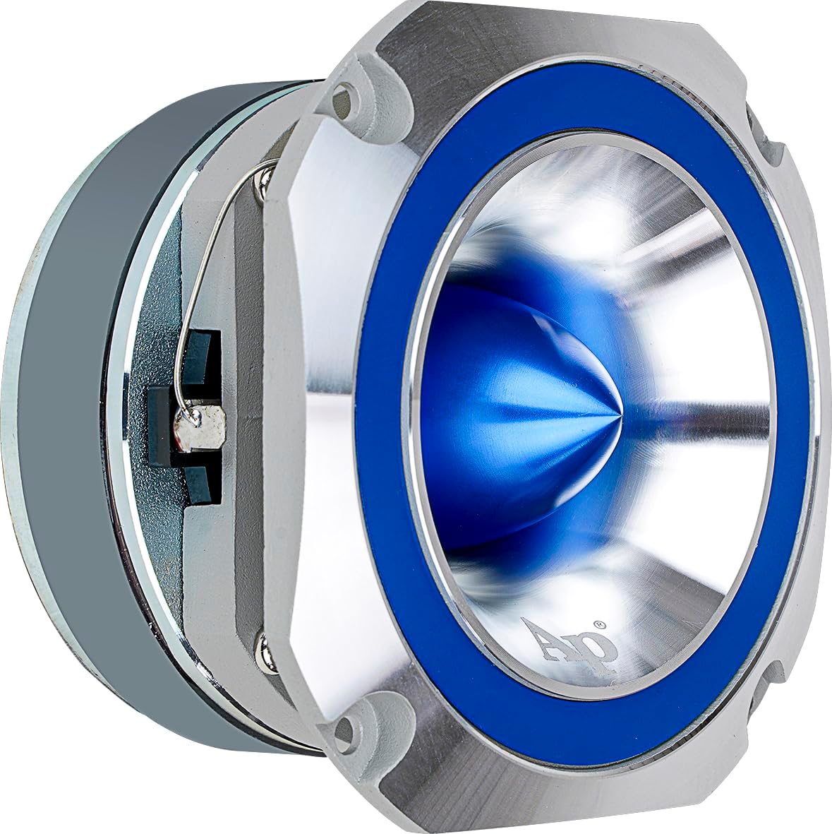 Audiopipe Heavy Duty Super Tweeter (ATR-4053-BLUE), 400 Watts, Die Cast Aluminum Frame, Candy Blue, Diamond Chrome Cutting Fnish, 1.5” Kapton Voice Coil, 4-8 Ohms