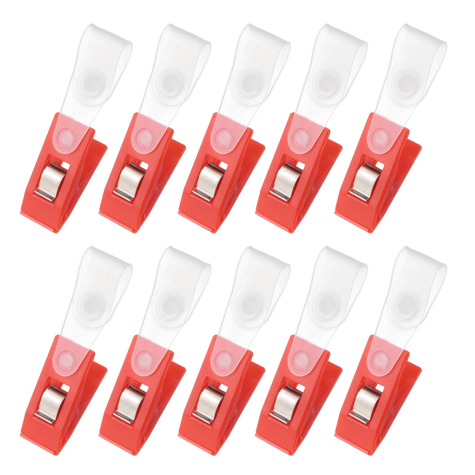 PATIKIL Garden Flag Clips, 10 Pcs Garden Flag Stoppers Anti-Wind Plastic Small Flagpole Holder Outdoor Yard Accessories for Party Wedding Decoration, Red