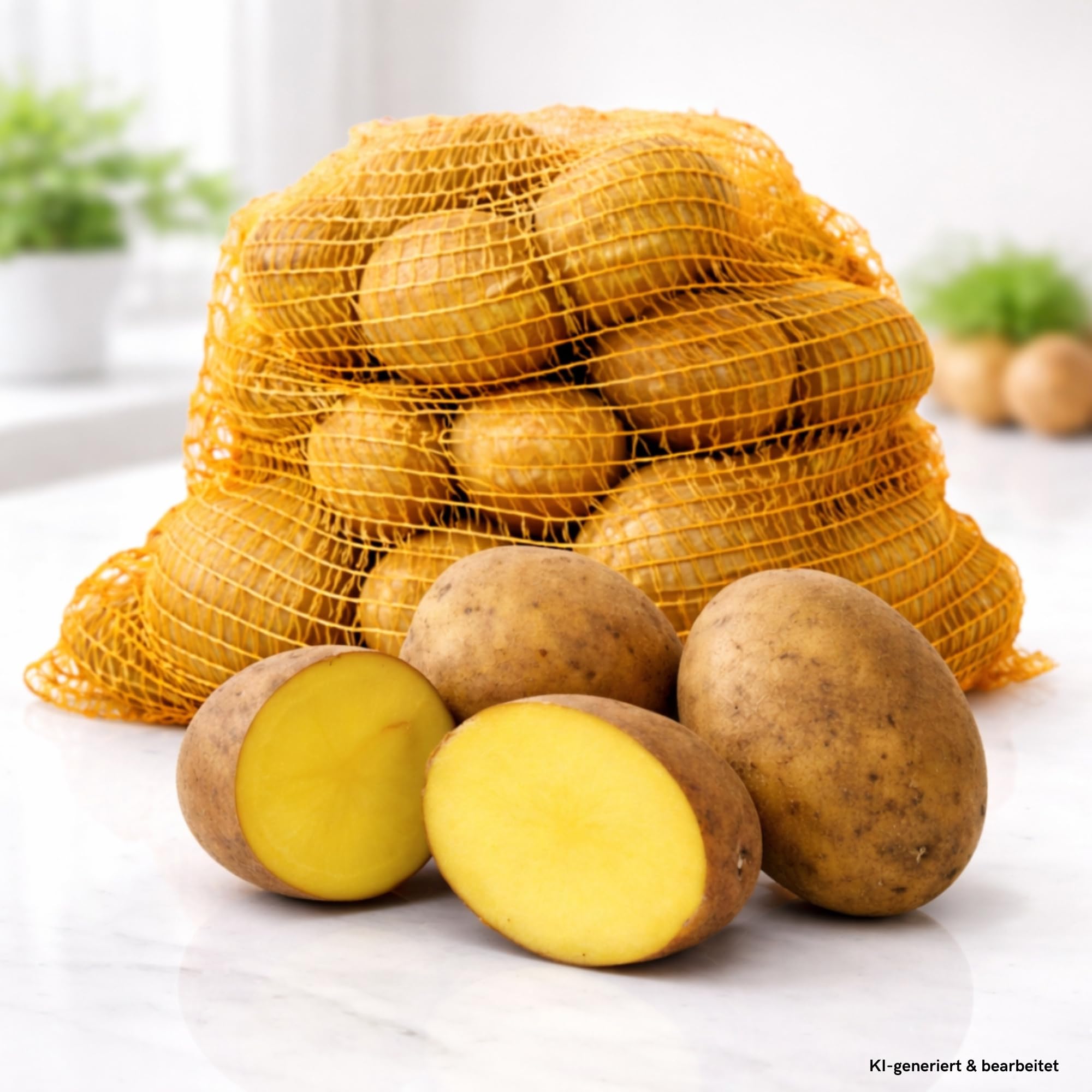 FRUCHTVERSAND24® Speisekartoffeln Afra 12,5kg | feiner mehliger Geschmack | gelbfleischig | für Back- Ofenkartoffeln, Klöße & Knödel, Pommes, Püree, Salzkartoffeln, Suppe | sehr lagerfähig