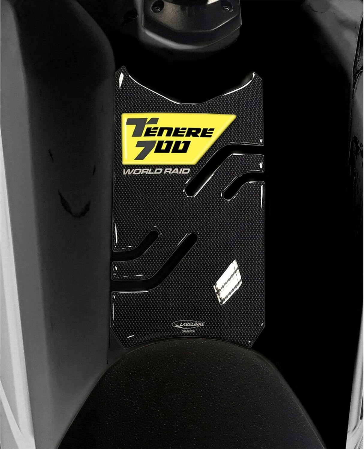 labelbike - 3D Sticker Motorcycle Fuel Tank Pad Protection and Decoration in Resin Compatible with Yamaha TENERE 700 Yellow Color