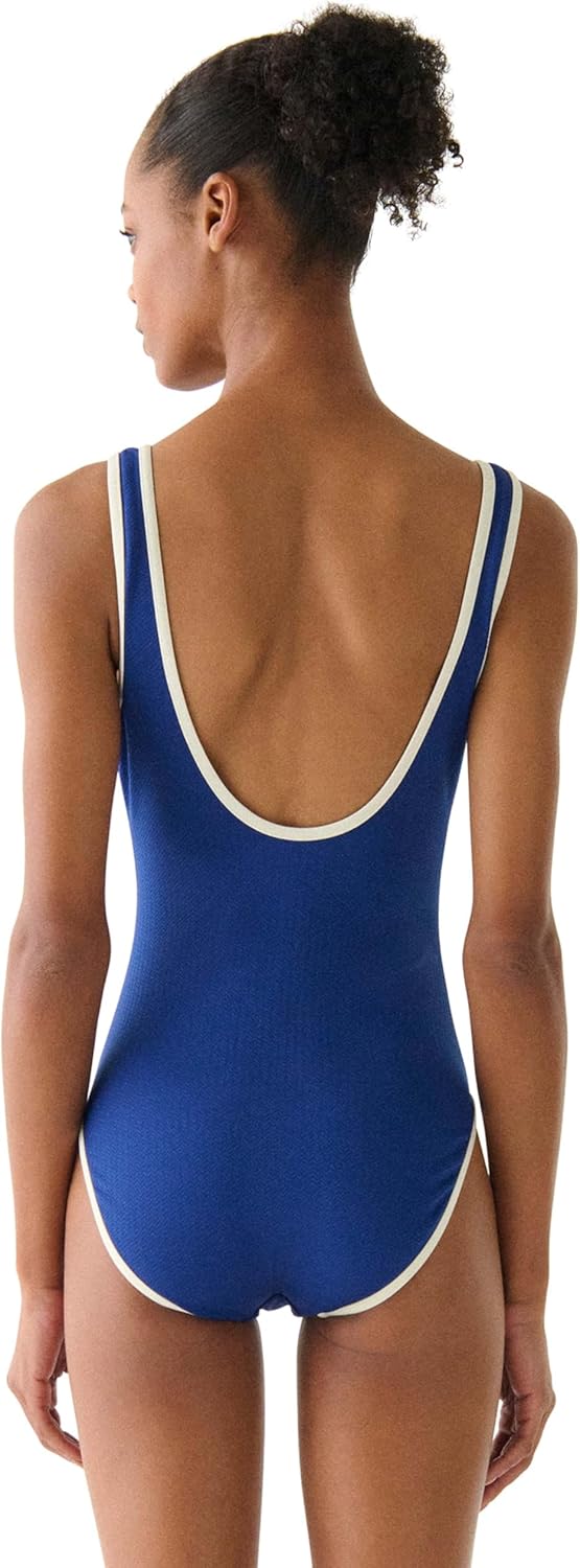 kate spade new york Women's V Wire Textured One Piece Swimsuit