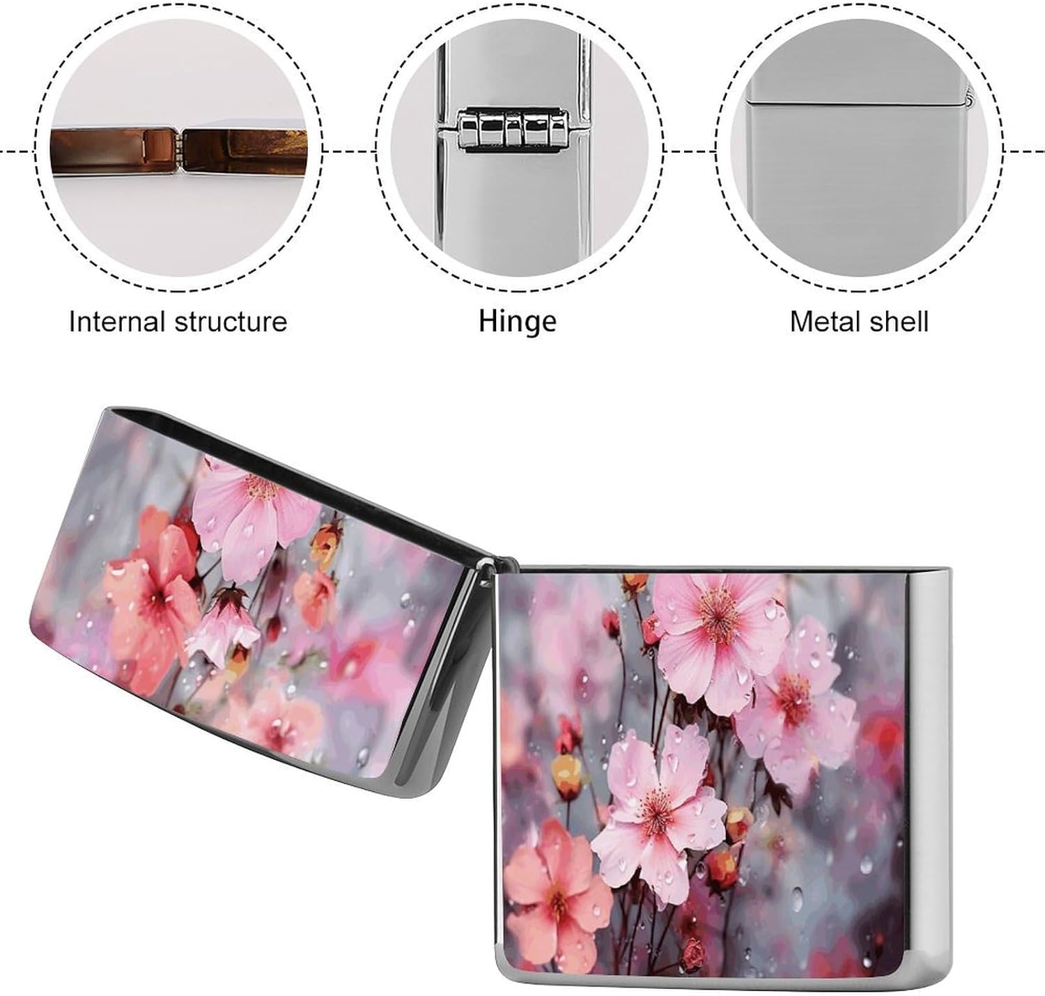 Beautiful Pink Flower Lighter Case Cover Lighter Shell