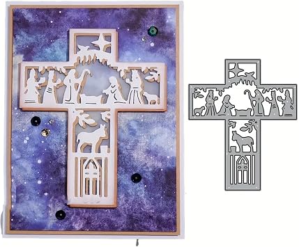 Angel Cross Metal Die Cuts,Family in Christmas Angel Cross Festival Cutting Dies Cut Stencils for DIY Photo Decorative Embossing Paper Dies for Scrapbooking Card Making