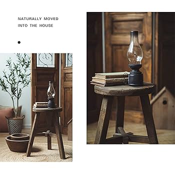 Amazon.co.jp: 中国の古いアンティークの丸い木製のスツール