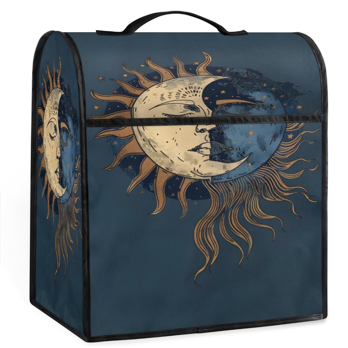 Coffee Maker Cover Bohemian Sun Moon Kitchen Appliance Covers Small Appliance Covers Blender Cover Juicer Cover Dust Covers for Kitchen Appliances with Top Handle and Pockets,Washable,B793