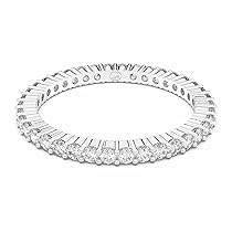 Swarovski Anello Vittore, Taglio Round, Bianco, Placcato color argento