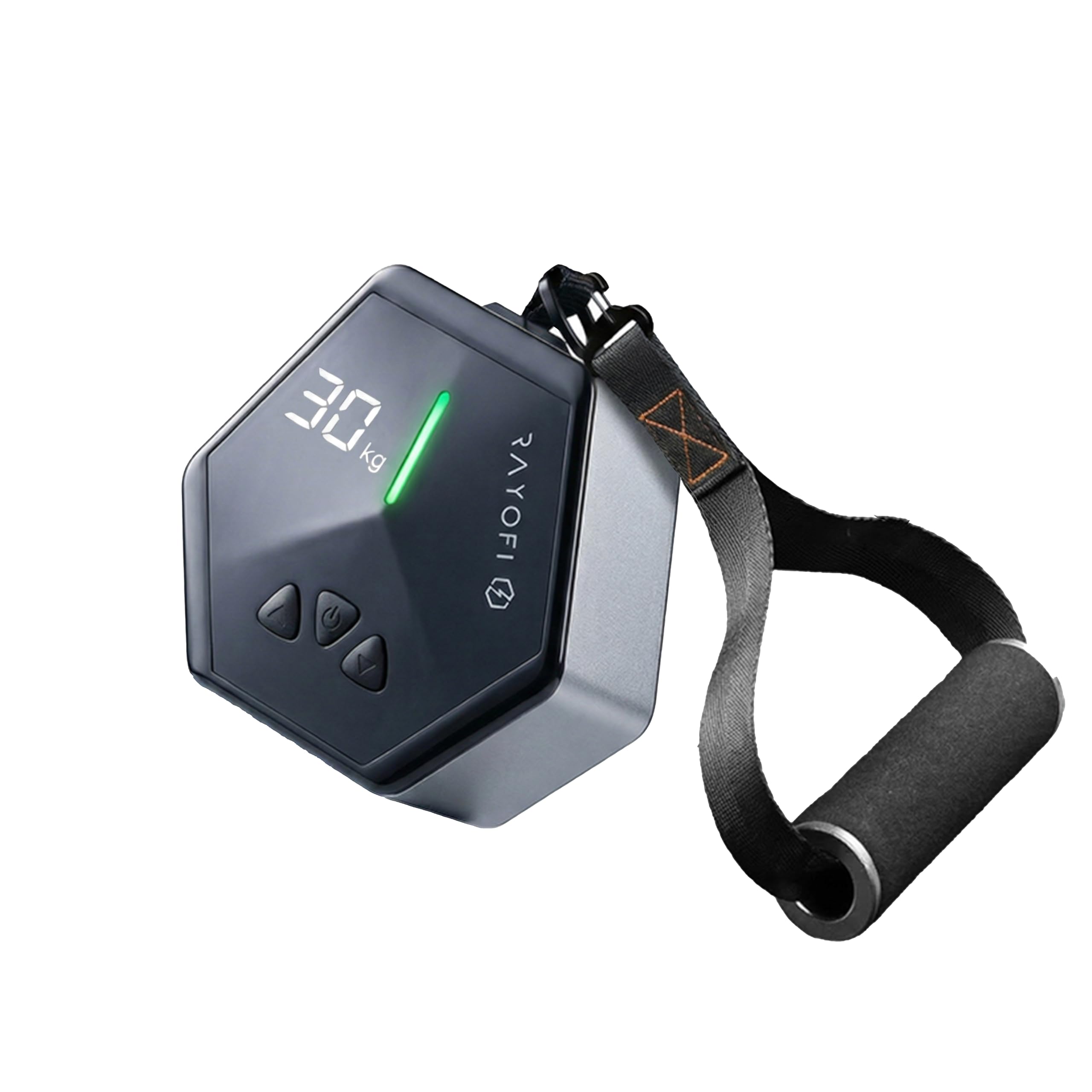 Go-Tone Mobile Kraftstation – Smarter Seilzug mit App & 30kg Digital-Widerstand, Portable Cable Machine Gym Set inkl. Bodenplatte Türanker, Elektrischer Rückentrainer für Zuhause Büro