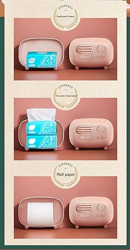 Miniatura 4 de SGVAHY Caja de pañuelos con forma de radio retro, caja de pañuelos multifunción única para cocina, dormitorio, oficina, salón, decoración de baño,