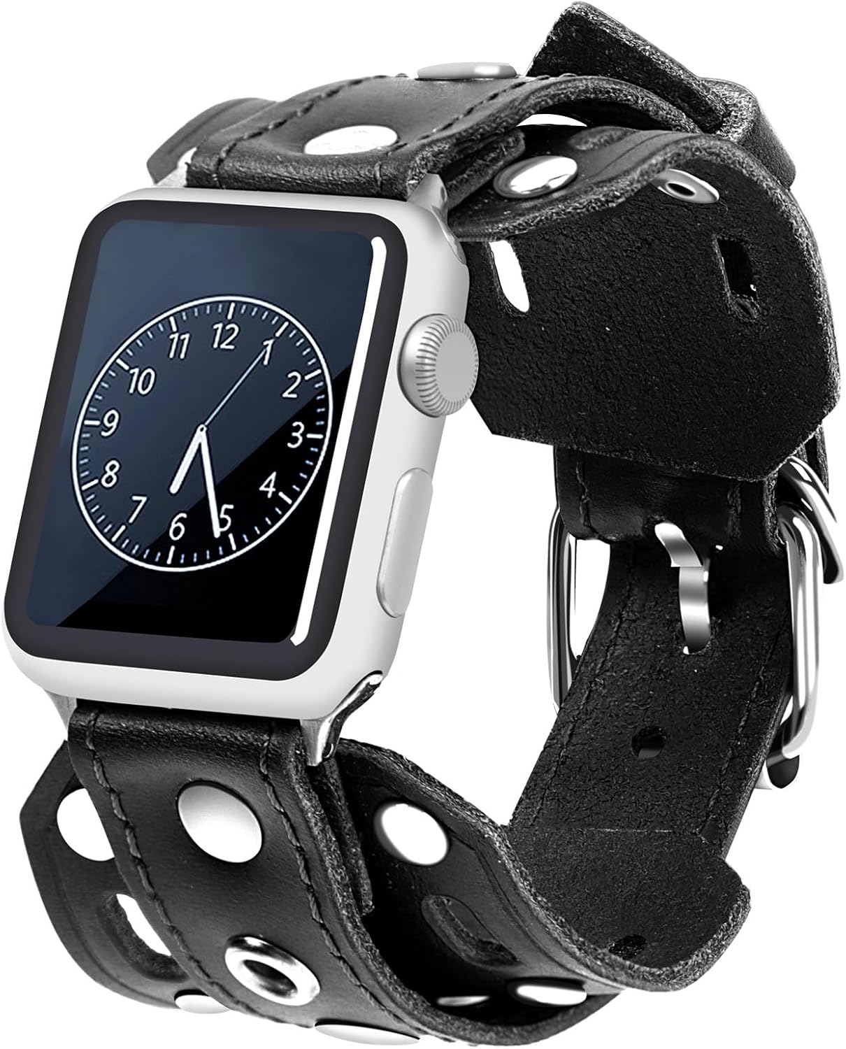 Iwatch Women's Leather Watch Bands Wide The Celebrity Black