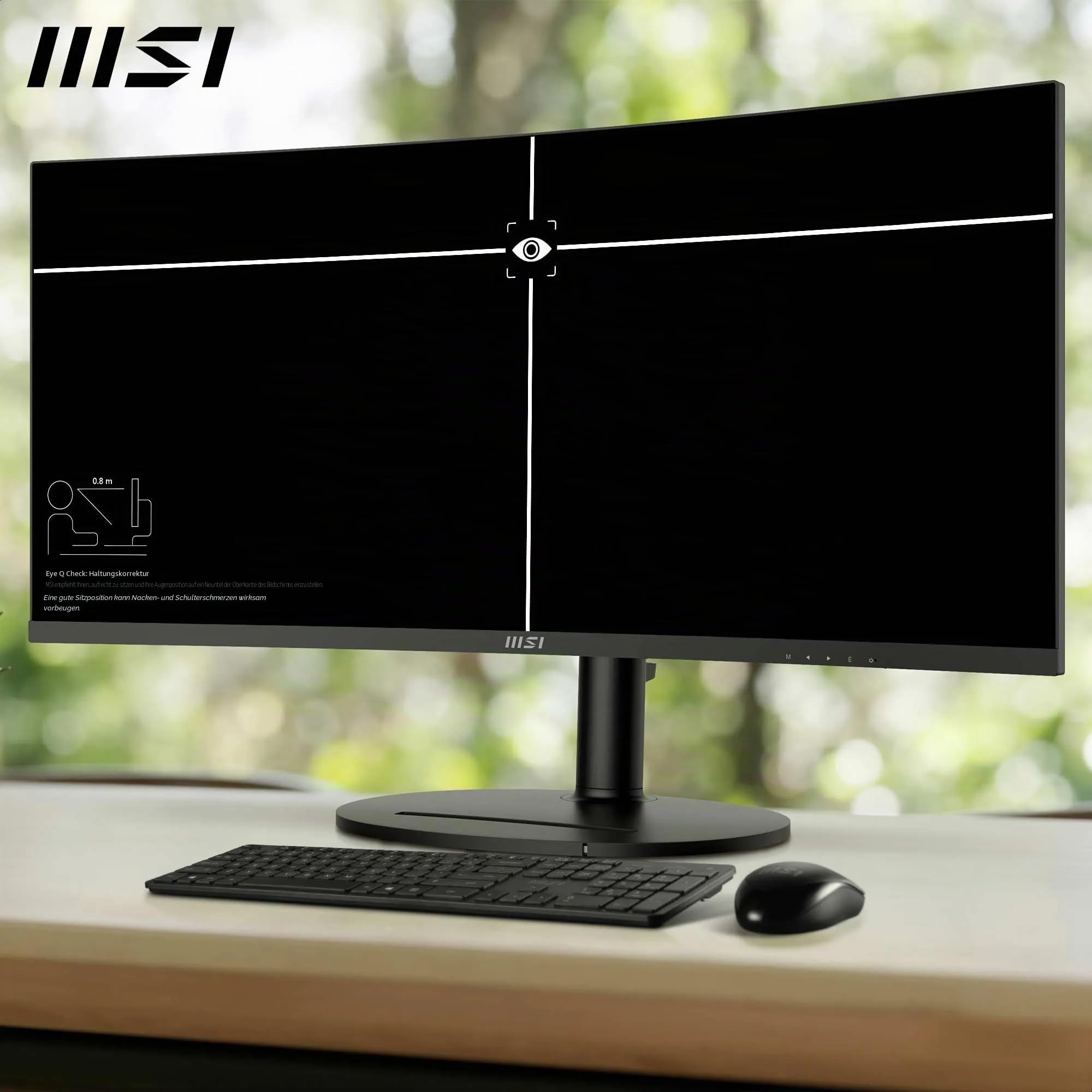 MSI Modern MD342CQP PC-Monitor 34 Zoll UWQHD Curved 1500R – VA-Display 3440 x 1440, KVM, Pip/PBP, Breites Farbspektrum, Augenkomfort, integrierte Lautsprecher, 3-Achsen verstellbar – HDMI 2.0b, DP