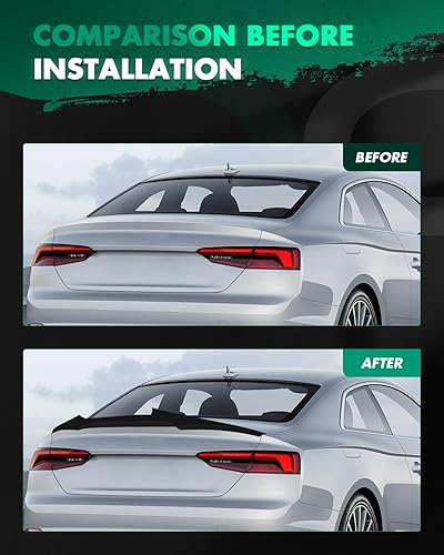 Miniatura 6 de SCITOO Alerón de fibra de carbono para ventana trasera para Audi A5 S5 Coupe 2017-2020 negro brillante alerón trasero alerón de maletero