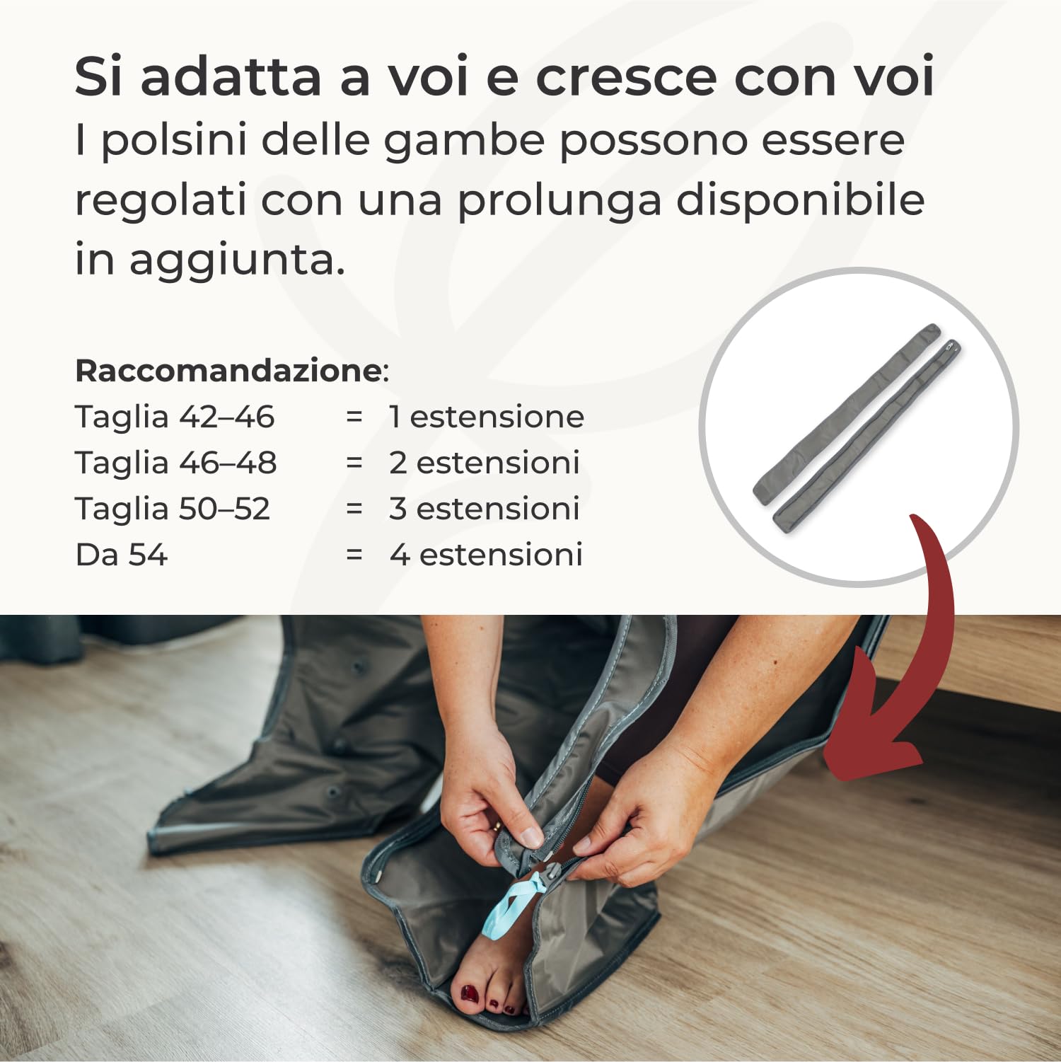 Vein Angel 6 Premium apparecchio per massaggi con gambali, 6 camere d'aria disattivabili, pressione & durata facilmente regolabili, 6 programmi di massaggio, no pressoterapia