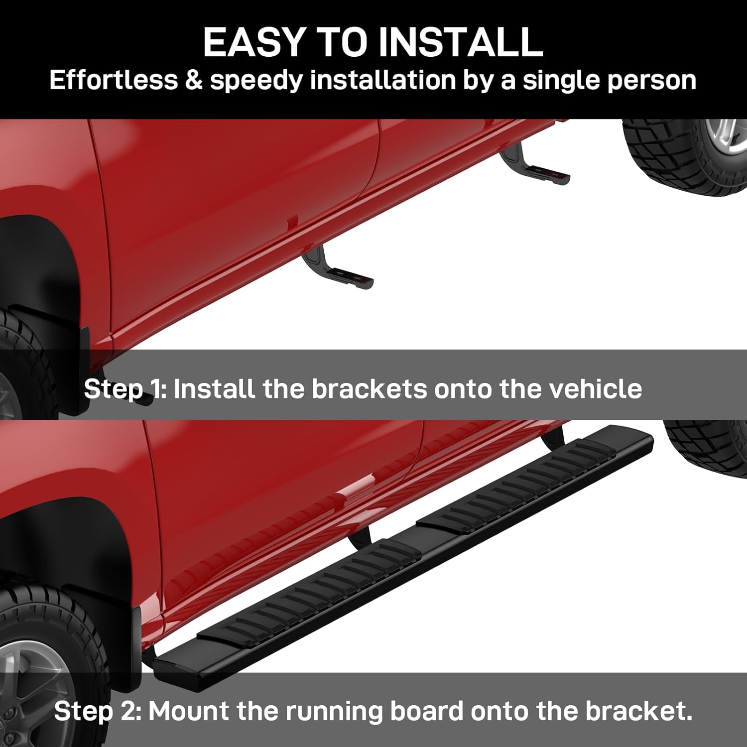 6.5 Inches Running Boards Compatible with 2009-2018 Dodge Ram 1500/2019-2023 Ram 1500 Classic/2010-2022 Ram 2500 3500 Crew Cab(4 Full-Size Doors) Aluminum Alloy Side Steps