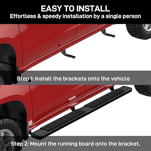 Miniatura 4 de Estribos de 6.3 pulgadas compatibles con Ford F150 Super Crew Cab 2009 2010 2011 2012 2013 2014 (4 puertas de tamaño completo), escalones laterales